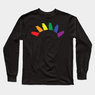 Abstract Pride Penguins Rainbow Long Sleeve T-Shirt